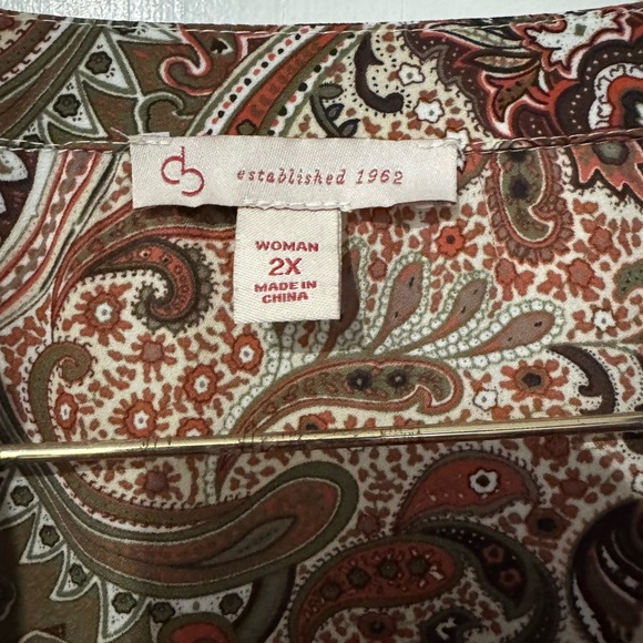 CB Established 1962 Paisley Boho Blouse – Women’s 2X - Picture 3 of 5